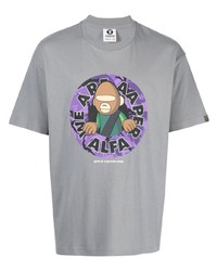 AAPE BY A BATHING APE Aape By A Bathing Ape Logo Print Crew Neck T Shirt