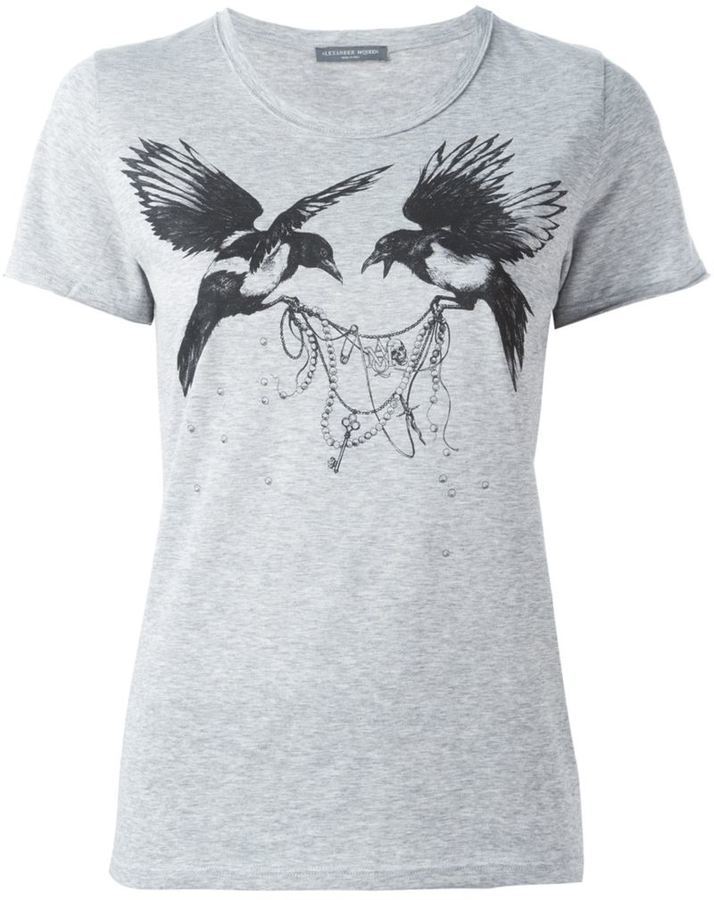 Alexander McQueen Bird Print T Shirt, $250 | farfetch.com | Lookastic