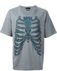 Alexander McQueen Feather Rib Cage Print T Shirt