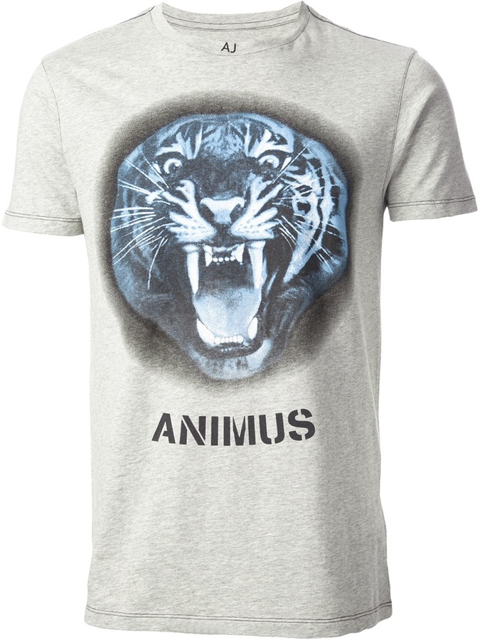 Armani Jeans Tiger Print T Shirt, $92 | farfetch.com | Lookastic