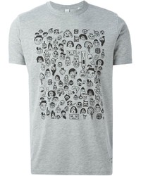 Aspesi Sketched Faces Print T Shirt