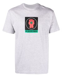 Pleasures Badge Logo Print T Shirt