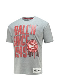 BALL-N Balln Heathered Gray Atlanta Hawks Since 1949 T Shirt