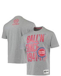 BALL-N Balln Heathered Gray Detroit Pistons Since 1941 T Shirt