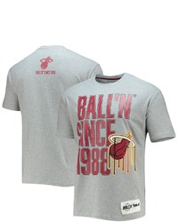 BALL-N Balln Heathered Gray Miami Heat Since 1988 T Shirt