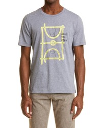 Canali Basketball Cotton Graphic Tee In Grey At Nordstrom