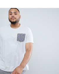 Burton Menswear Big Tall T Shirt With Geo Print In Grey