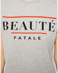 Asos Boyfriend T Shirt With Beauty Fatale Print
