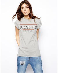 Asos Boyfriend T Shirt With Beauty Fatale Print