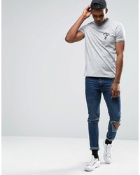 Asos Brand T Shirt With Contrast Neck Trim And Mickey Print