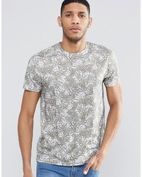 Asos Brand T Shirt With Tonal Leaf Print
