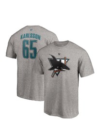 FANATICS Branded Erik Karlsson Heather Charcoal San Jose Sharks 202021 Special Edition Authentic Stack Name Number T Shirt