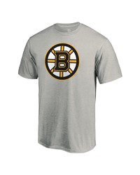 FANATICS Branded Gray Boston Bruins Team Primary Logo T Shirt
