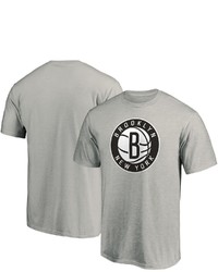 FANATICS Branded Heathered Charcoal Brooklyn Nets Primary Team Logo T Shirt