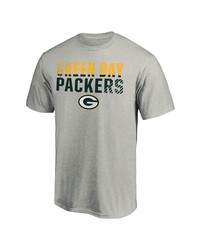 FANATICS Branded Heathered Gray Green Bay Packers Fade Out T Shirt