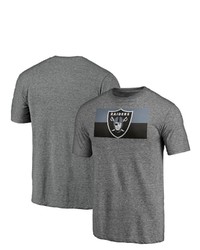 FANATICS Branded Heathered Gray Las Vegas Raiders Block Party Square Off Tri Blend T Shirt