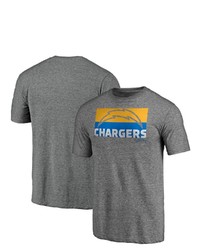 FANATICS Branded Heathered Gray Los Angeles Chargers Block Party Square Off Tri Blend T Shirt In Heather Gray At Nordstrom