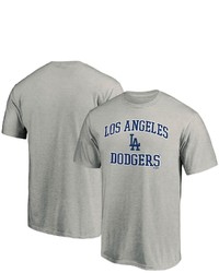FANATICS Branded Heathered Gray Los Angeles Dodgers Heart Soul T Shirt