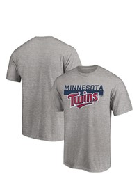 FANATICS Branded Heathered Gray Minnesota Twins Big Tall City Stripe Wordmark T Shirt