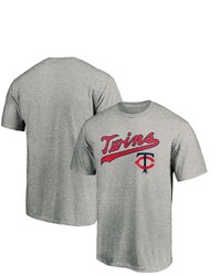 FANATICS Branded Heathered Gray Minnesota Twins Cooperstown Collection Team Wahconah T Shirt