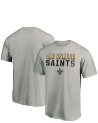 FANATICS Branded Heathered Gray New Orleans Saints Fade Out T Shirt