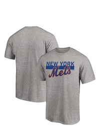 FANATICS Branded Heathered Gray New York Mets Big Tall City Stripe Wordmark T Shirt