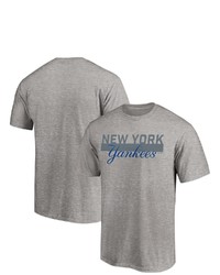 FANATICS Branded Heathered Gray New York Yankees Big Tall City Stripe Wordmark T Shirt