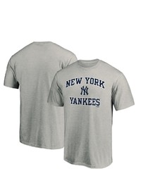 FANATICS Branded Heathered Gray New York Yankees Heart Soul T Shirt