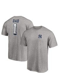 FANATICS Branded Heathered Gray New York Yankees Number One Dad Team T Shirt