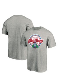 FANATICS Branded Heathered Gray Philadelphia Phillies Cooperstown Collection Forbes Team T Shirt