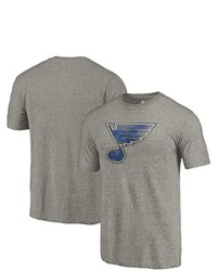 FANATICS Branded Heathered Gray St Louis Blues Primary Logo Tri Blend T Shirt