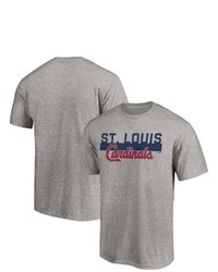 FANATICS Branded Heathered Gray St Louis Cardinals Big Tall City Stripe Wordmark T Shirt