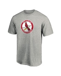 FANATICS Branded Heathered Gray St Louis Cardinals Big Tall Cooperstown Collection Huntington Team T Shirt