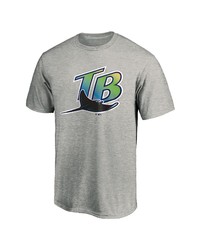 FANATICS Branded Heathered Gray Tampa Bay Rays Cooperstown Collection Forbes Team T Shirt