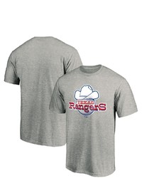 FANATICS Branded Heathered Gray Texas Rangers Cooperstown Collection Forbes Team T Shirt