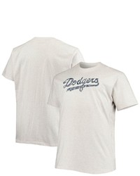 FANATICS Branded Heathered Oatmeal Los Angeles Dodgers Big Tall Cooperstown Collection Arch T Shirt