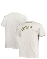 FANATICS Branded Heathered Oatmeal Oakland Athletics Big Tall Cooperstown Collection Arch T Shirt