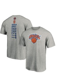 FANATICS Branded Rj Barrett Heathered Gray New York Knicks Playmaker Name Number T Shirt