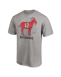 FANATICS Branded Tom Brady Heathered Charcoal Tampa Bay Buccaneers Goat T Shirt