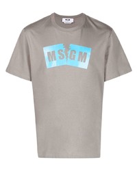 MSGM Broken Logo Print T Shirt