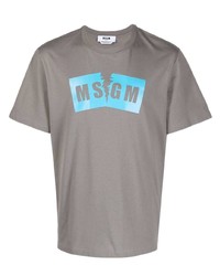 MSGM Broken Logo Print T Shirt