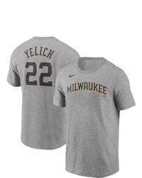 Nike Christian Yelich Gray Milwaukee Brewers Name Number T Shirt At Nordstrom