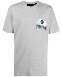 Philipp Plein Cloud Print Logo Patch T Shirt