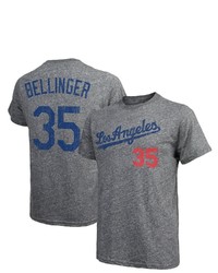 Majestic Threads Cody Bellinger Gray Los Angeles Dodgers Name Number Tri Blend T Shirt