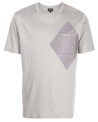 Giorgio Armani Colour Block Print Cotton T Shirt