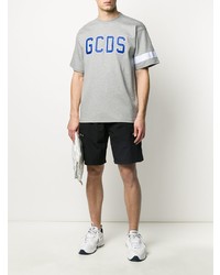 Gcds Crew Neck Logo Embroidered T Shirt