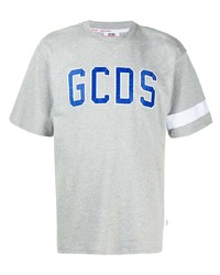 Gcds Crew Neck Logo Embroidered T Shirt