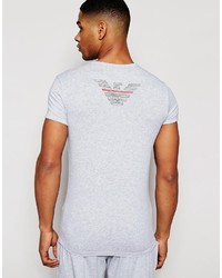 Emporio Armani Crew Neck T Shirt With Back Print In Skinny Fit