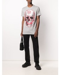 Philipp Plein Crystal Skull Print T Shirt