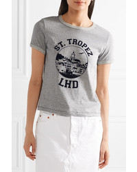 LHD Dazur Flocked Mlange Cotton Jersey T Shirt
